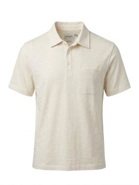 GOODFELLOW & CO. No Roll Collar Polo Shirt, Men’s Size L, Cream